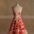 A Line Lace Red Gold Wedding Dress Pictures